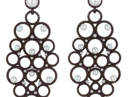 Pearl and Diamond Drop Earrings For Cheap