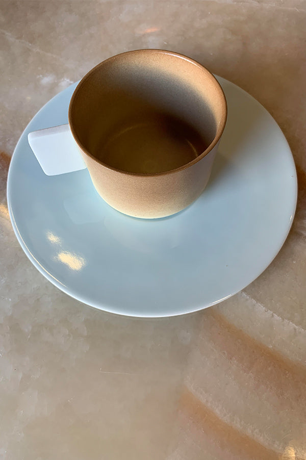 S&B Light Brown Coffee Cup with Saucer For Sale