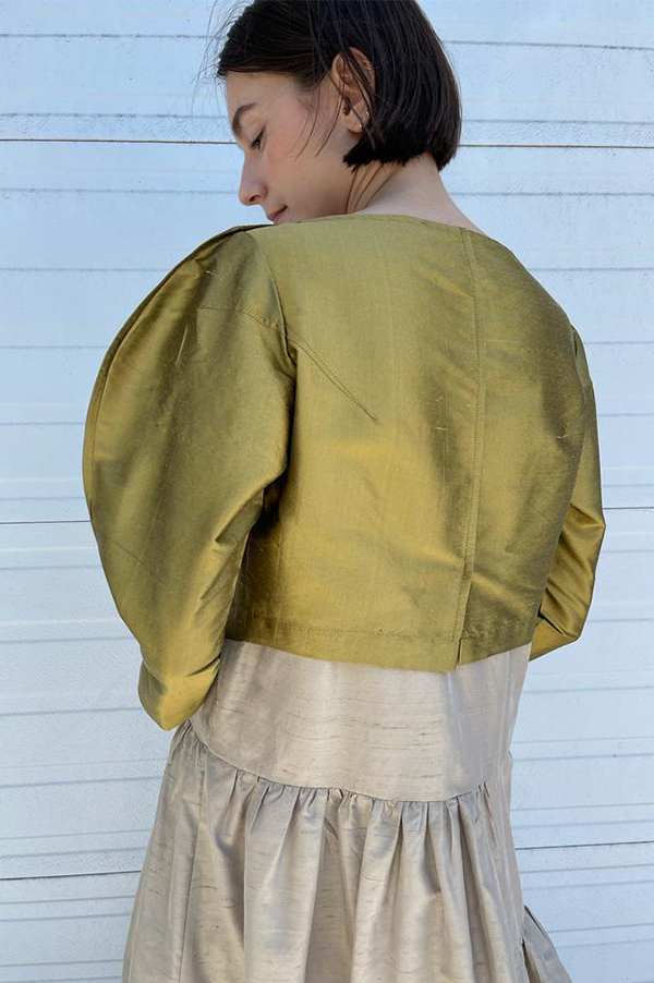 Palace Blouse in Iridescent Khaki Online