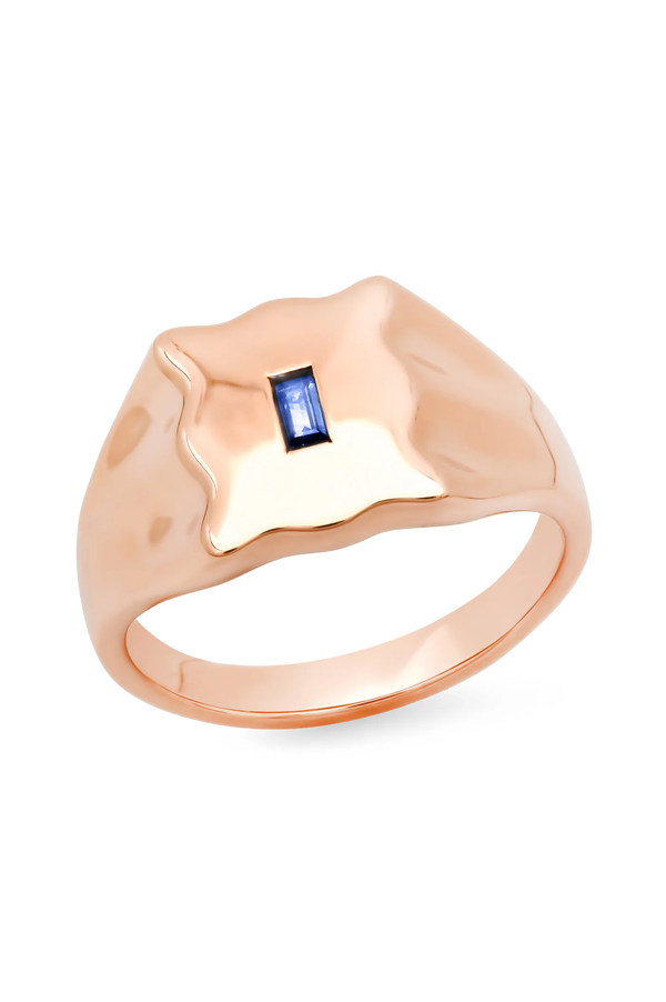 Blue Sapphire Baguette Form Signet Ring Online Hot Sale