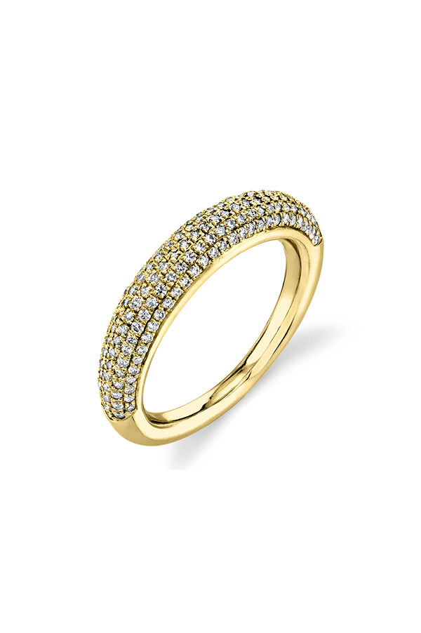 Rising Tusk Ring With Half White Pavé Diamonds Online now