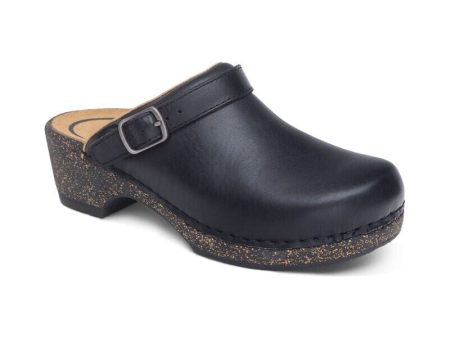 Beckie Cork Clog - Black Leather Discount