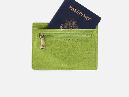 Euro Slide Card Case - Green Metallic Leather Supply