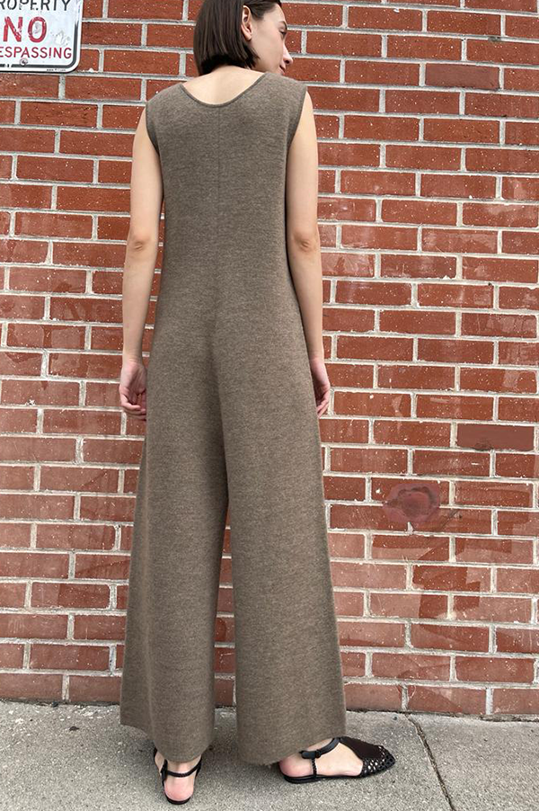 Double Knit Miter Jumpsuit in Mushroom (Sold Out) Online now