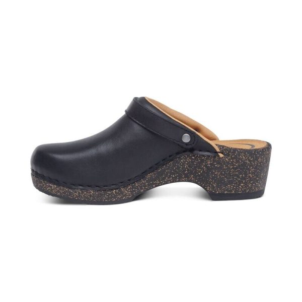 Beckie Cork Clog - Black Leather Discount