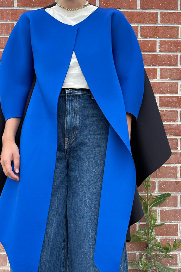 Blue Front Cloud Jacket in Blue Black For Cheap