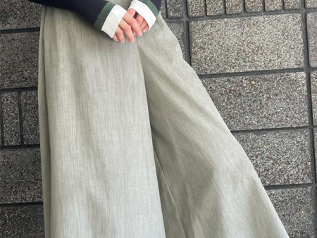 Corduroy Gaucho Pants in Silver Online Sale