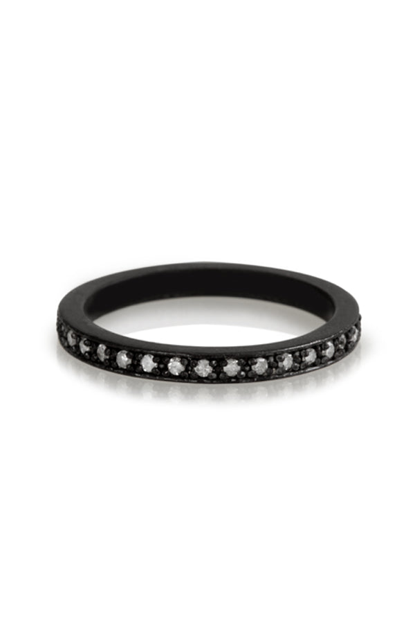 Black Diamond Band Ring Fashion