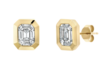 Deco Baguette Diamond Studs (Sold Out) Online