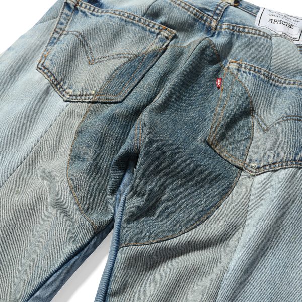 APACHE アパッチ RE BORN JINS (WIDE) INDIGO リボーンジーンズ (ワイド) インディゴ【AP_PNTJ0924_001】W31相当 on Sale