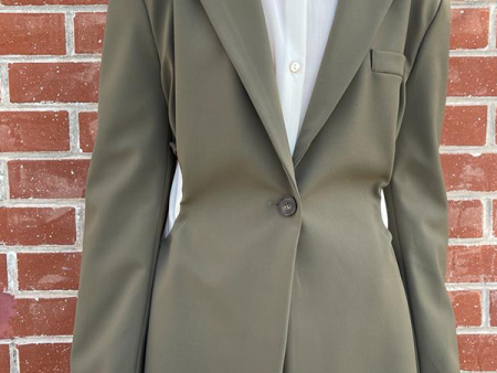 Gathered Cutout Blazer in Olive Online Sale