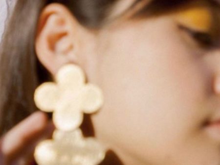 Double Flower Weave Gold Earrings (Sold Out) Discount