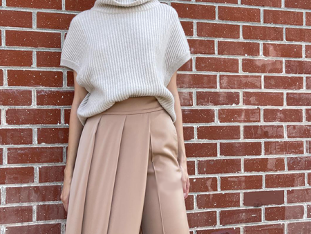 Asymmetrical Wide Pants in Cream Cheap