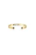 14K Yellow Gold Open Front Bangle with Black Ruthenium and Diamond Bevel Trim on Sale