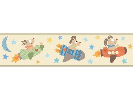 York Wallpaper YS9109BD Peek-A-Boo Rocket Dogs Border Online Hot Sale